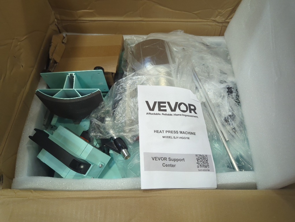 Color light blue VEVOR Hybrid Heat Press, 15 x 15 inch, 8-in-1 Multifunction, Heat Up Fast and Even, All-New Patented Design, Easy to Control, Sublimation Press Machine for T-Shirts/Mugs/Tumblers/Caps/Plates,