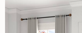 Acroma Adjustable Single Curtain Rod with Globe Ball Finial Black and Brown