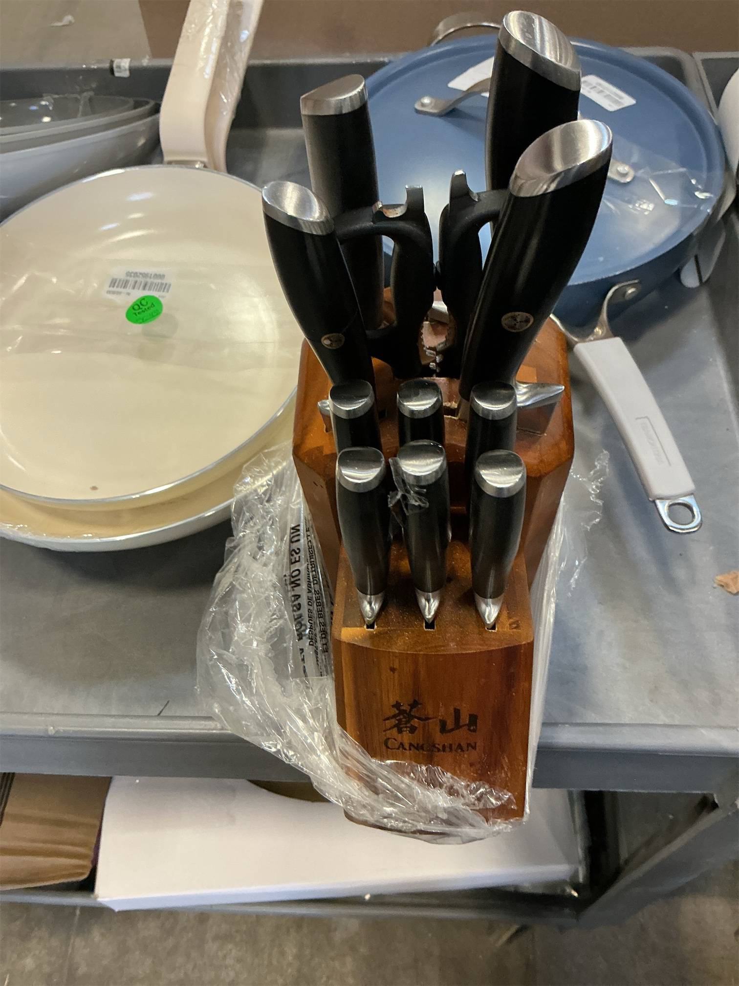 Cangshan Alps Series 1026672 German Steel Forged 12-Piece Knife Block Set, Acacia (Black)