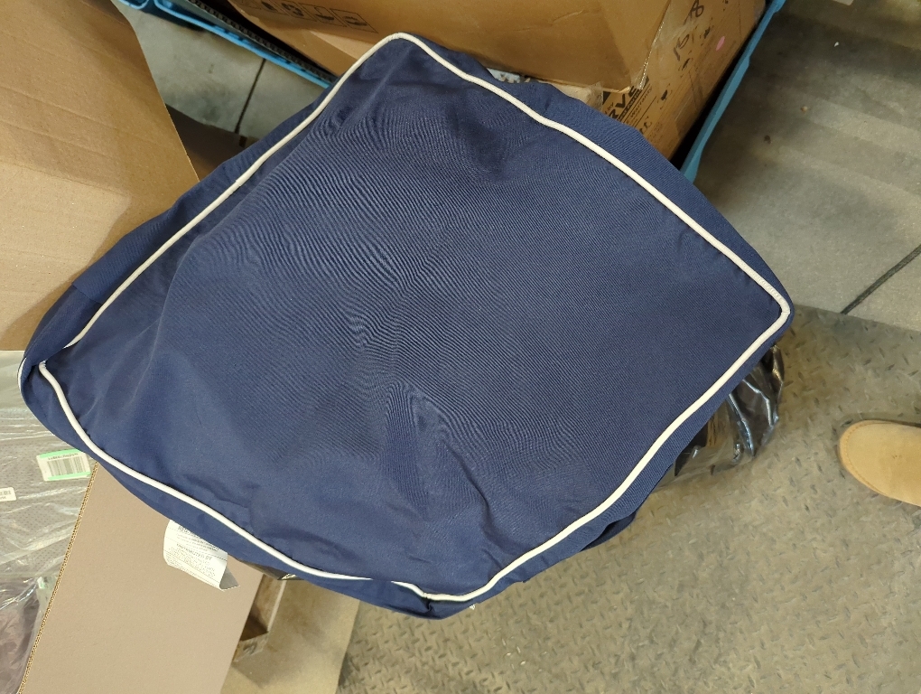 MIULEE Outdoor Seat Cushion Set Navy Blue 24 x 24 x 4 Inch Waterproof & Fade Resistant Deep Seat and Back Patio Furniture Cushions with Handle and Adjustable Straps Cushions for Chair Couch SET OF 3