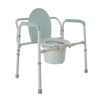Drive Medical Folding Steel Commode light blue