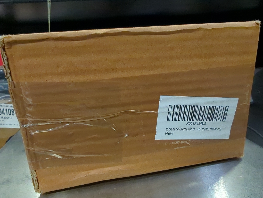 eSplanade Cremation Urn Memorial Container Jar Pot | Metal Burial Urns | Keepsake for Ashes | Brass - White - 6 Inches (Medium)