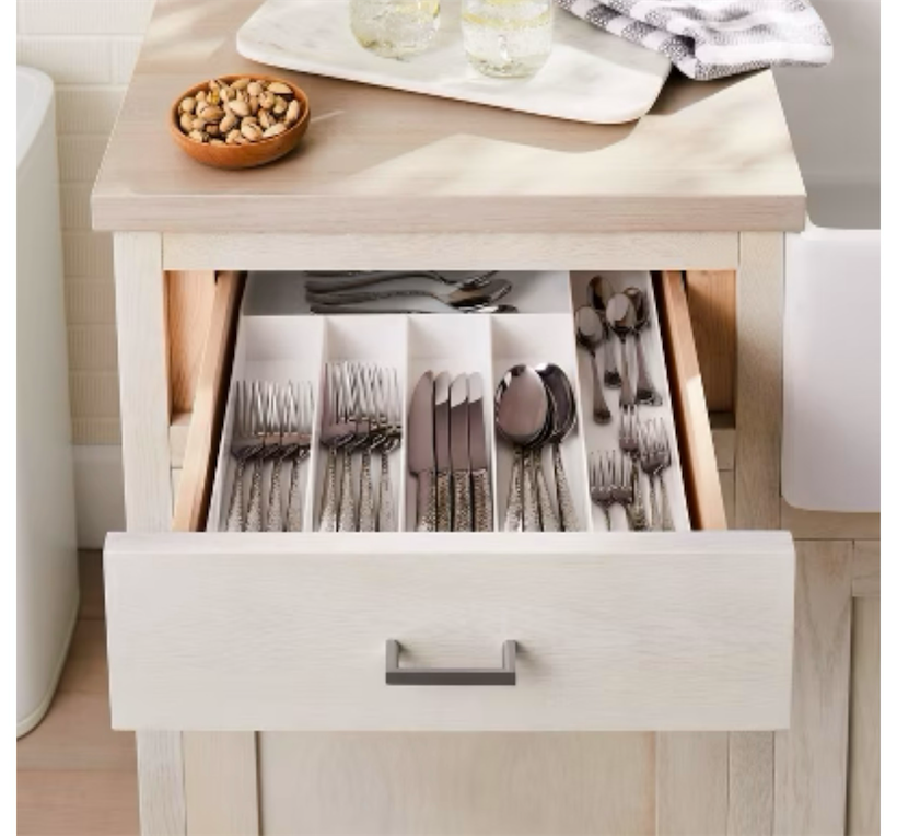 15 Lazy Susan Turn Table - Brightroom & 3 Compartment Plastic Drawer Flatware Organizer - Brightroom & 6 Compartment Organizer White - Brightroom