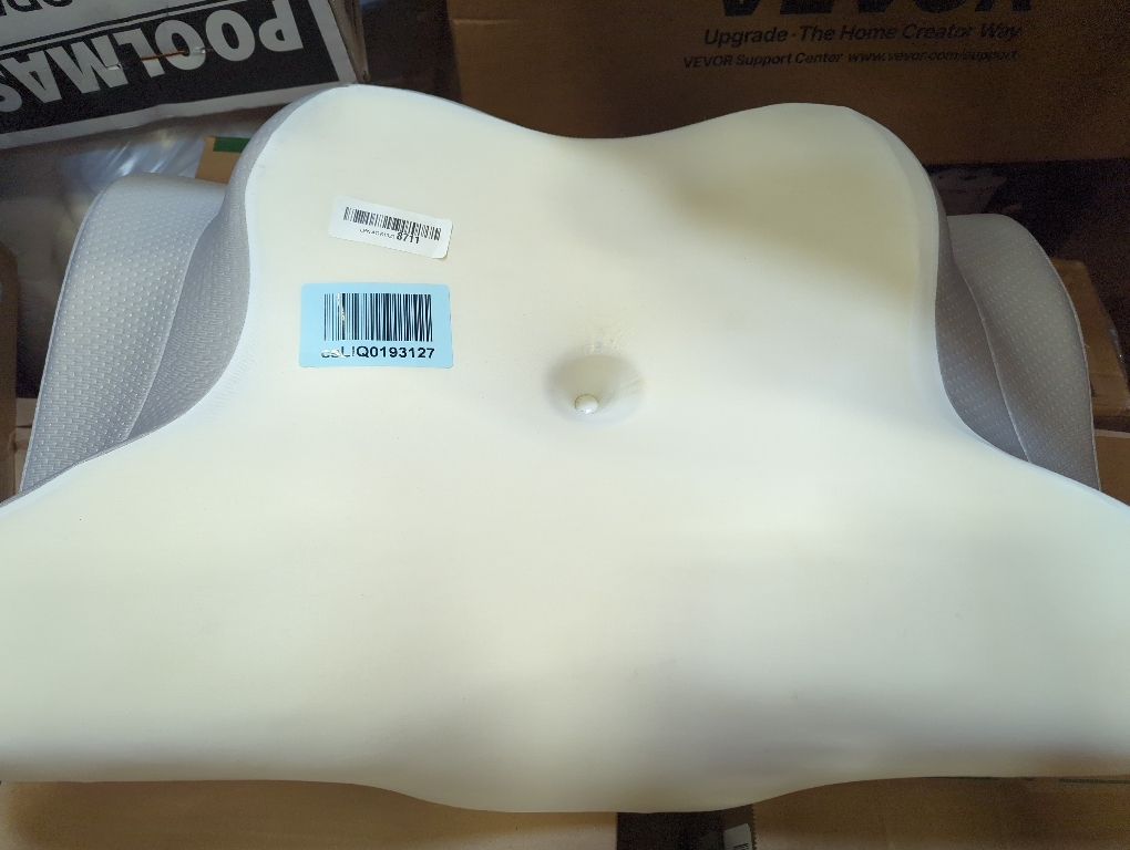 Long Memory Foam Pillow with Contoured Shape for Neck Support(Light Grey)