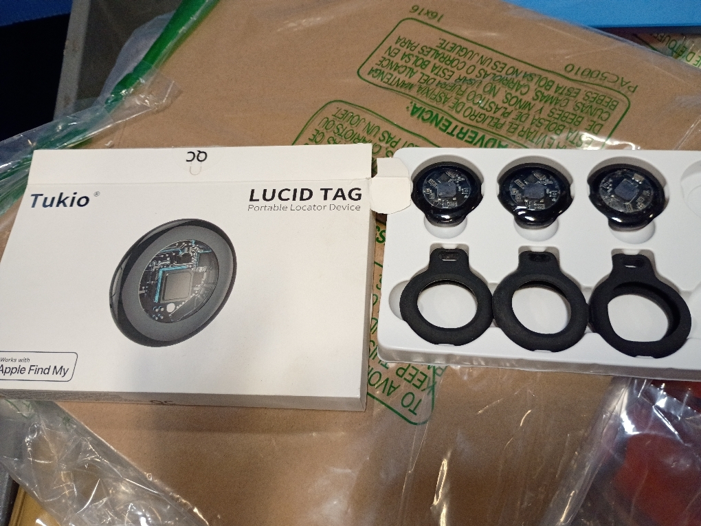 Air Tracker Tags-4 Pack (iOS Only), [Apple MFi Certified] Key Finder | Replaceable Battery Bluetooth Tracker Compatible with Apple Find My, Item Locator Smart Tag for Keys, Bag, Luggage and More
