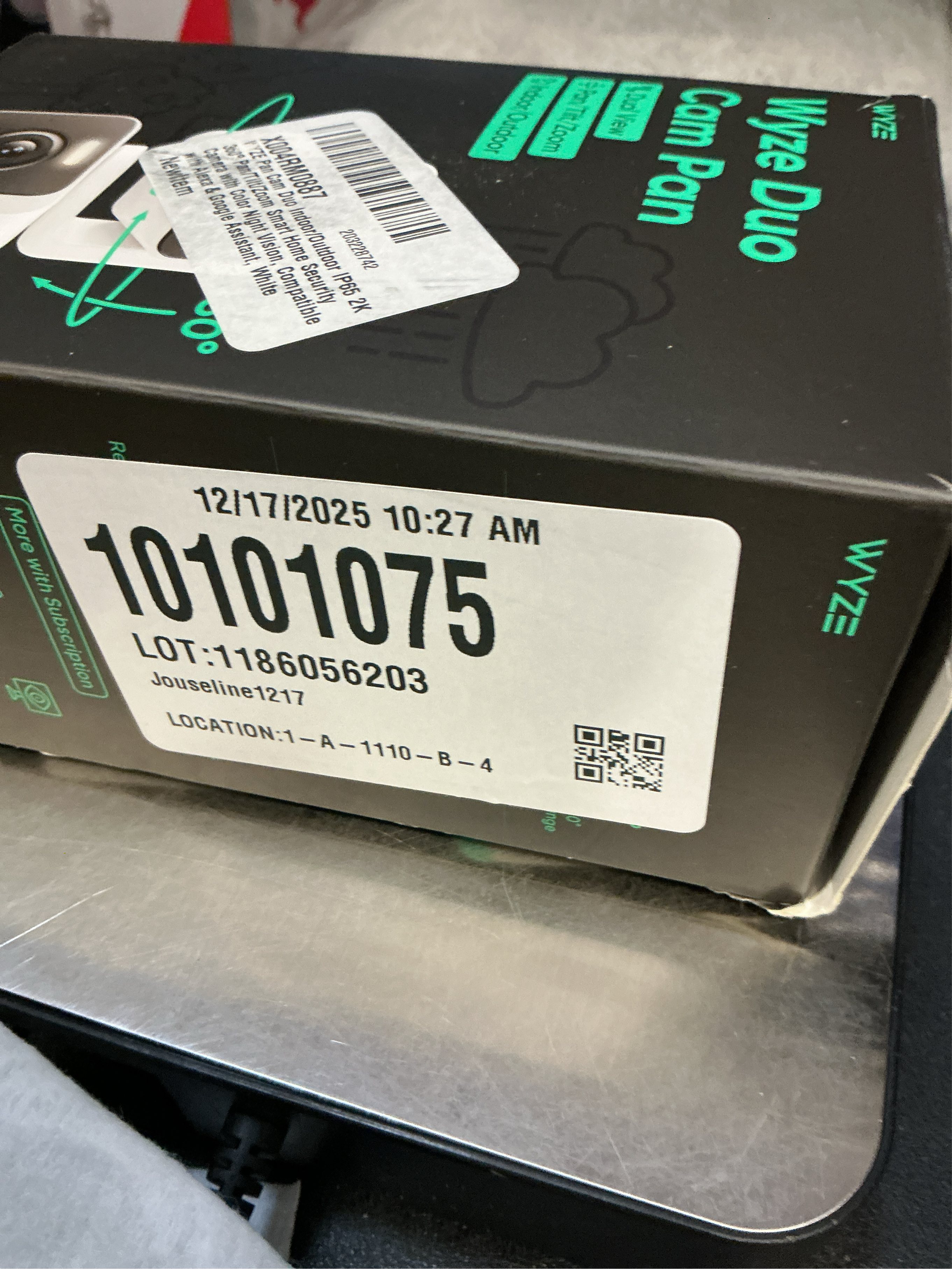 WYZE Duo Cam Pan Indoor/Outdoor IP65 2K 360° Pan/Tilt Smart Home Security Camera with Color Night Vision, Compatible with Alexa & Google Assistant, White