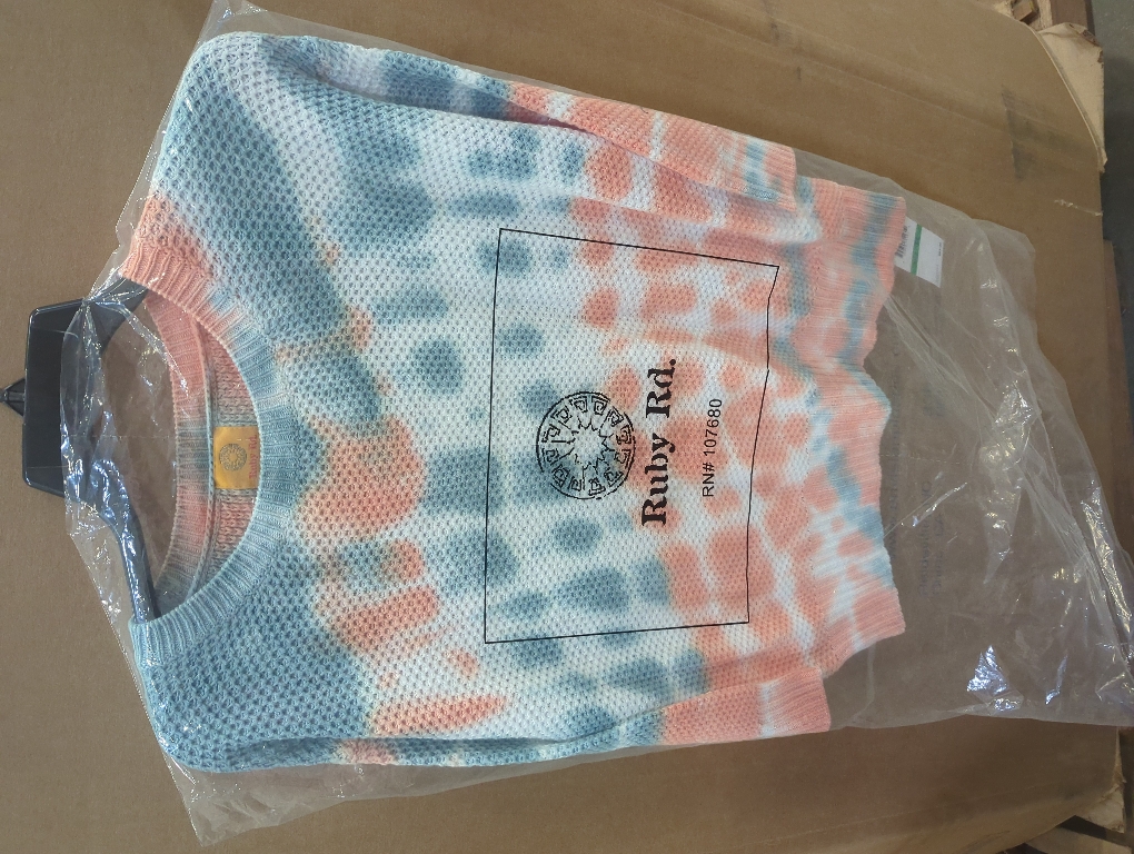 Large Ruby Rd. Women's Tie Dye Jersey Knit Sweater Petite