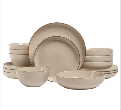 over&back Options 16-piece Dinnerware Set Beige