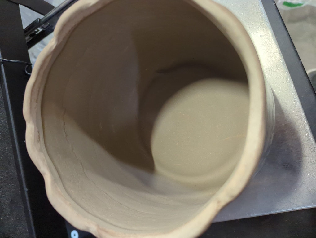 Nearly Natural  Tuscan Ceramic Gray Scroll Planter