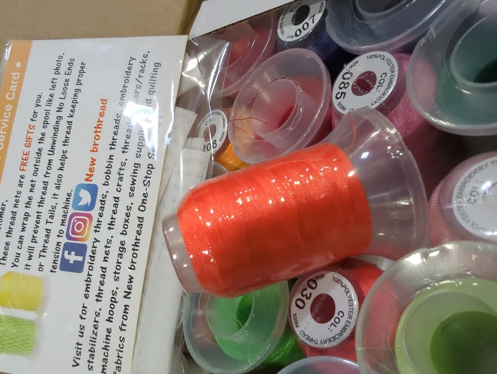 New brothreads 40 Colors 100% Polyester Machine Embroidery Thread 550yd with Thread Nets - Compatible for Home-Based Embroidery Sewing Machine