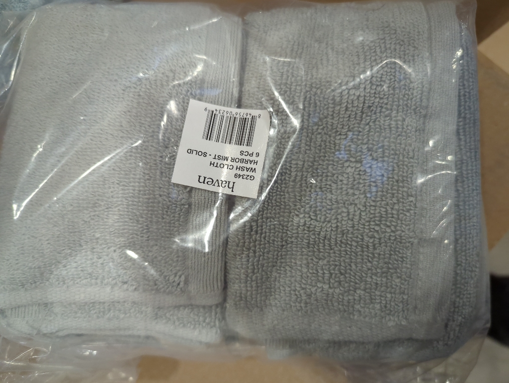 Haven Organic Cotton Terry 6pc Washcloth in Harbor Mist Grey
