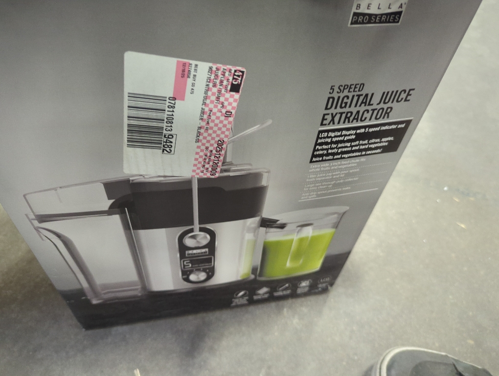 Bella PRO - 5-Speed Centrifugal Digital Juice Extractor - Stainless Steel