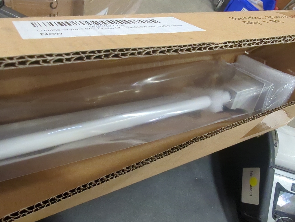 Size 30-84 Color White Lumino Square Single Curtain Rod Set, 5/8 Diameter -  (With Multiple Color Options), Curtain Rod, Drapery Rod, Decorative Rod, Décor, White, 30-84 Width