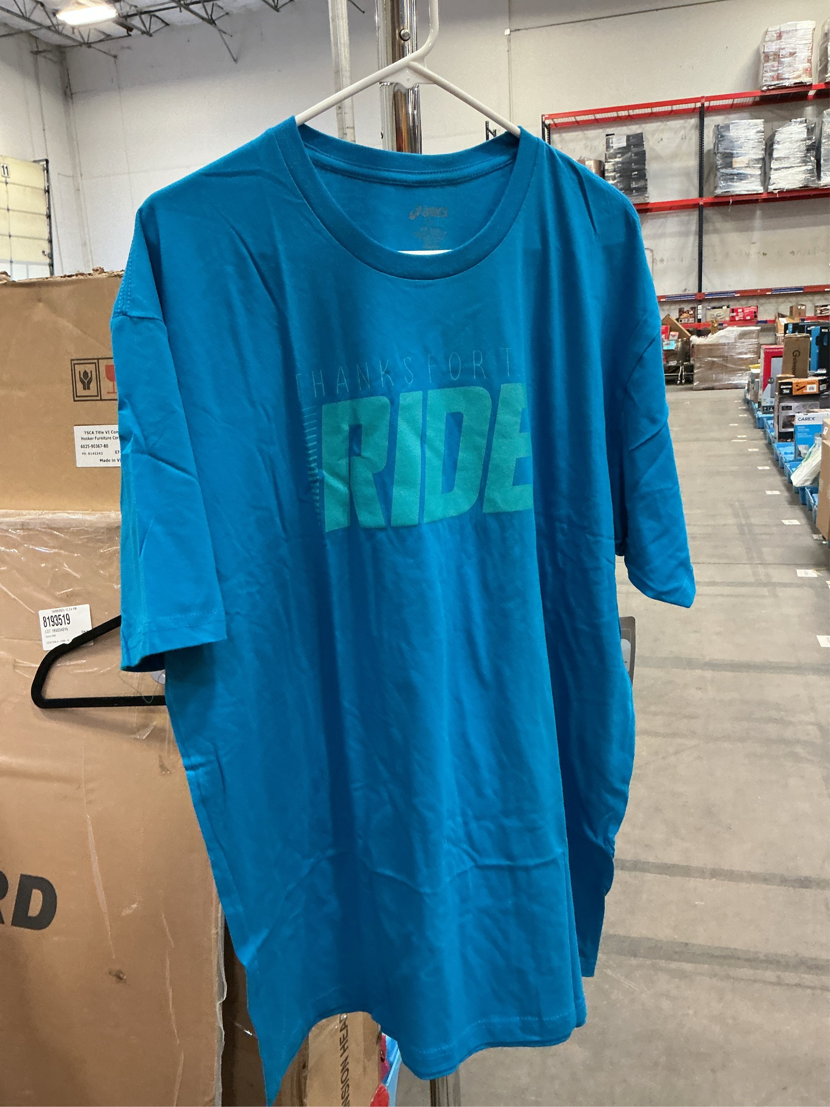 Asics Men Size 2xl Blue Ride Turquise T-shirt