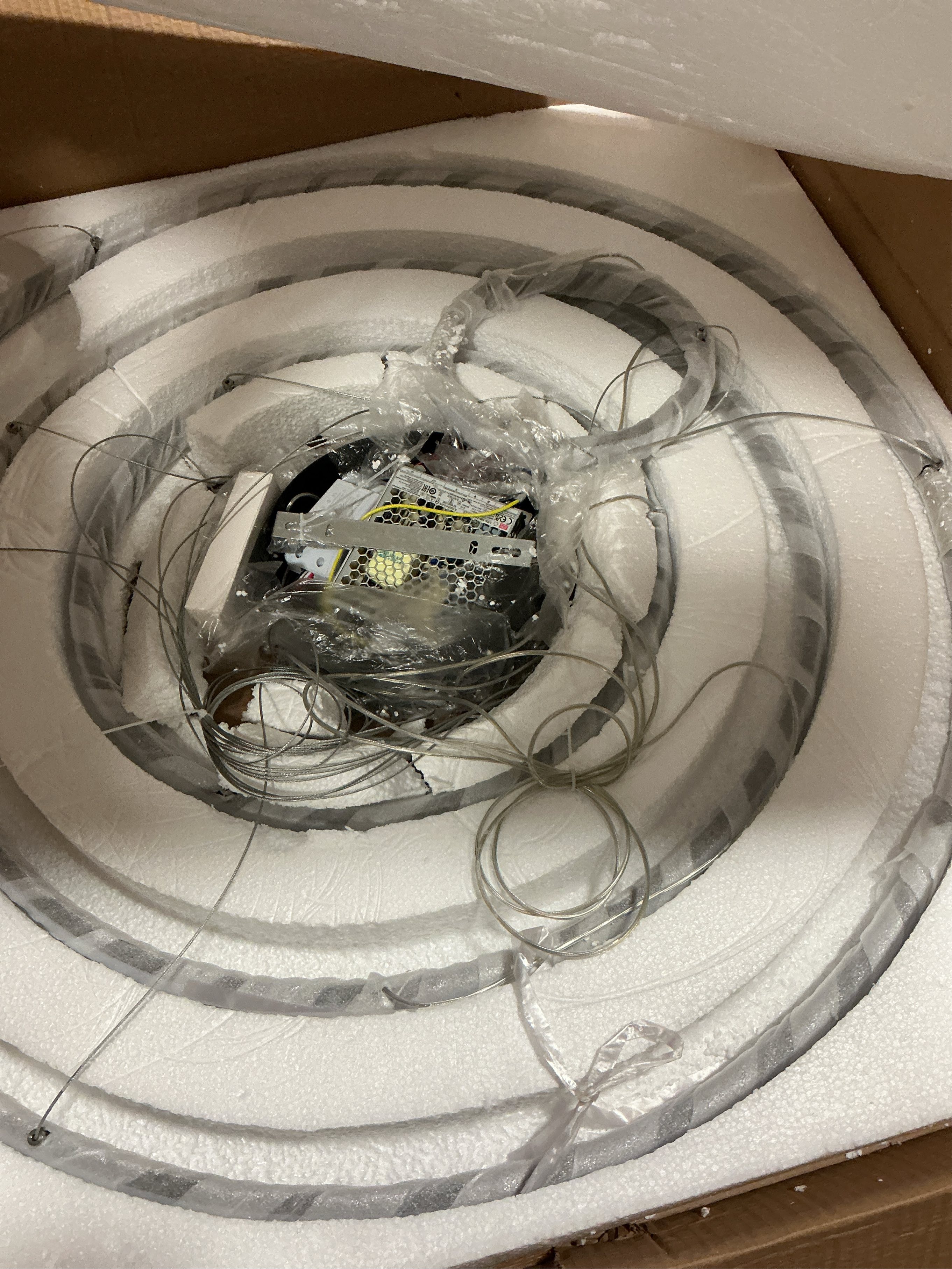 HOUDES Modern LED Chandelier with Dimmable Contemporary Ceiling Lighting,simple Pendant Light for Dinning Room, Living Room 3500K to 6000K,UL,2/3/4 rings (Black, 20cm 40cm 60cm 80cm)