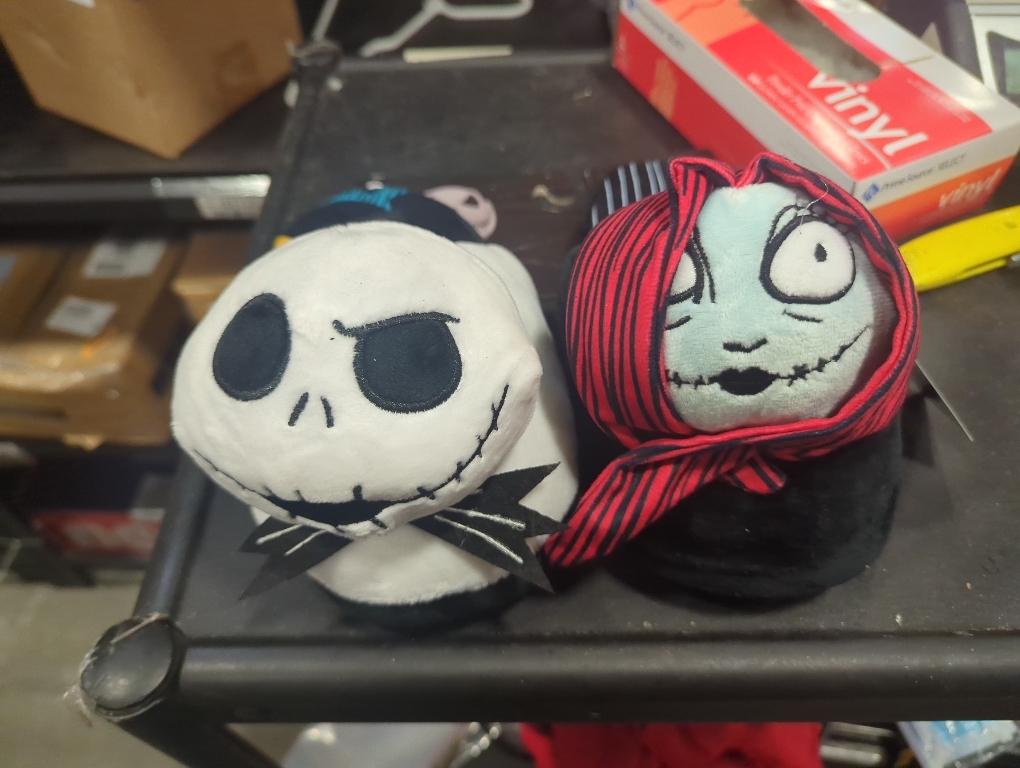 Size S 5/6 Color Black Disney Ladies Nightmare Before Christmas Slippers - Ladies Classic Jack Skellington Slip On 3D Plush Slippers Slip On Slides Shoes