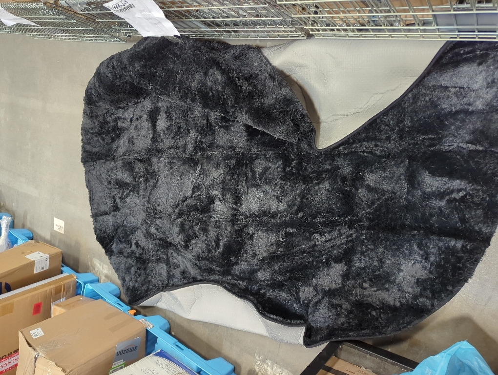 Round Area Rug 8Ft Black: Circle Black Rugs for Living Room- Fluffy Soft Round Rug- Shag Plush Carpet for Bedroom, 8x8 Feet