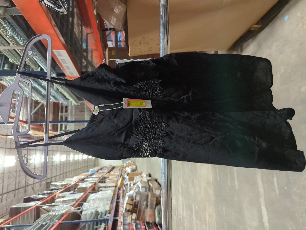 Size small SweatyRocks Women's V Neck Lace Spaghetti Strap Casual Dresses Beach Summer Backless A Line Cami Dress