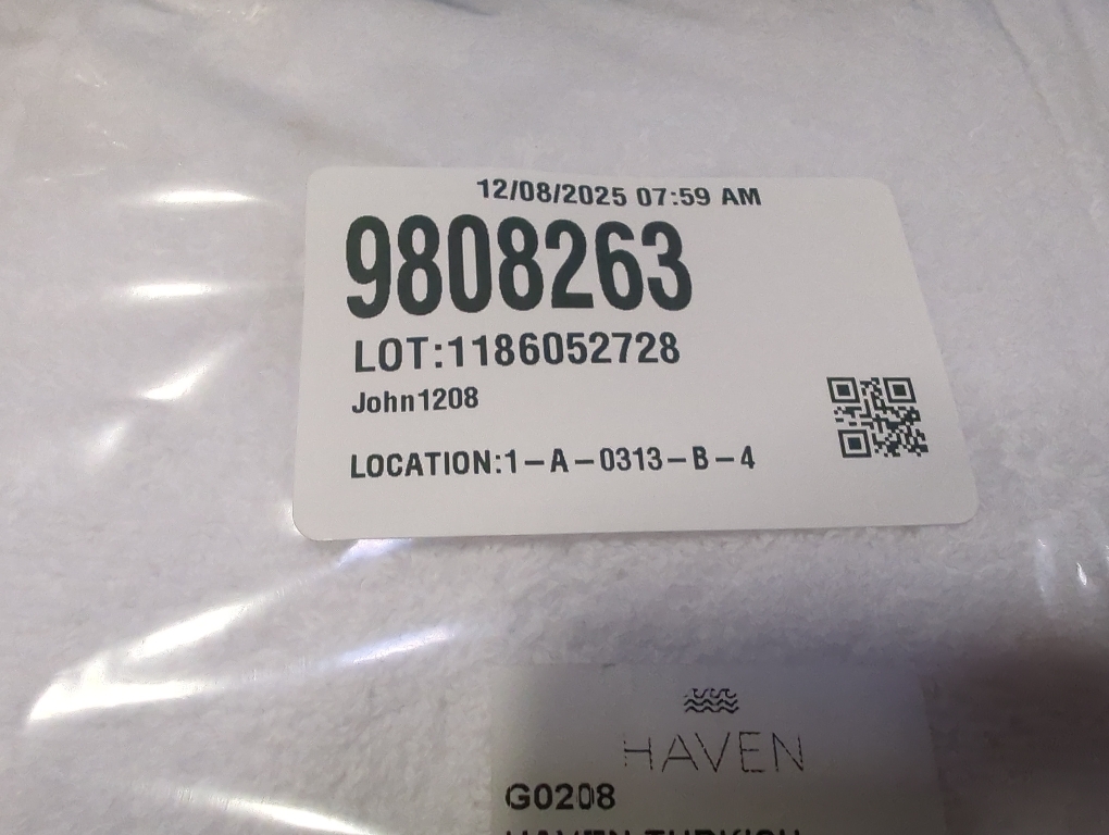 Set of 6 Color White Haven Turkish towel bright hand