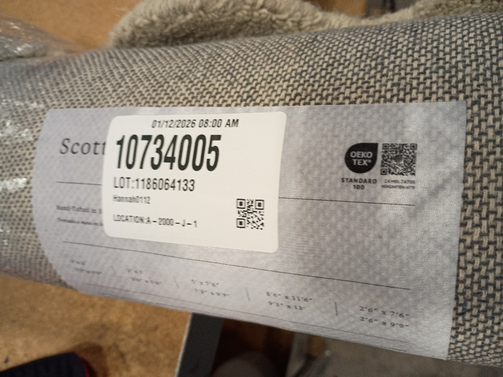 Loloi Chris Loves Julia Scottie Collection SCO-01 Fog/Ivory 2'-3 x 3'-9, .87 Pile Height, Runner Rug