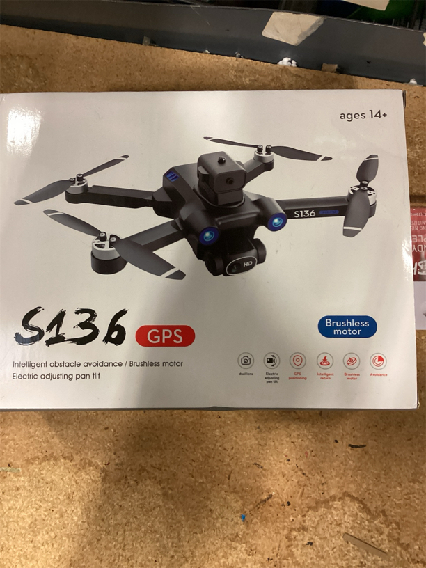 New S136 Drone with HD Electric Zoom Lens FPV Mode Brushless Motor GPS Smart Avoid Noise Barrier Function Foldable Outdoor Aerial Ranging RC Airplane Quadcopter