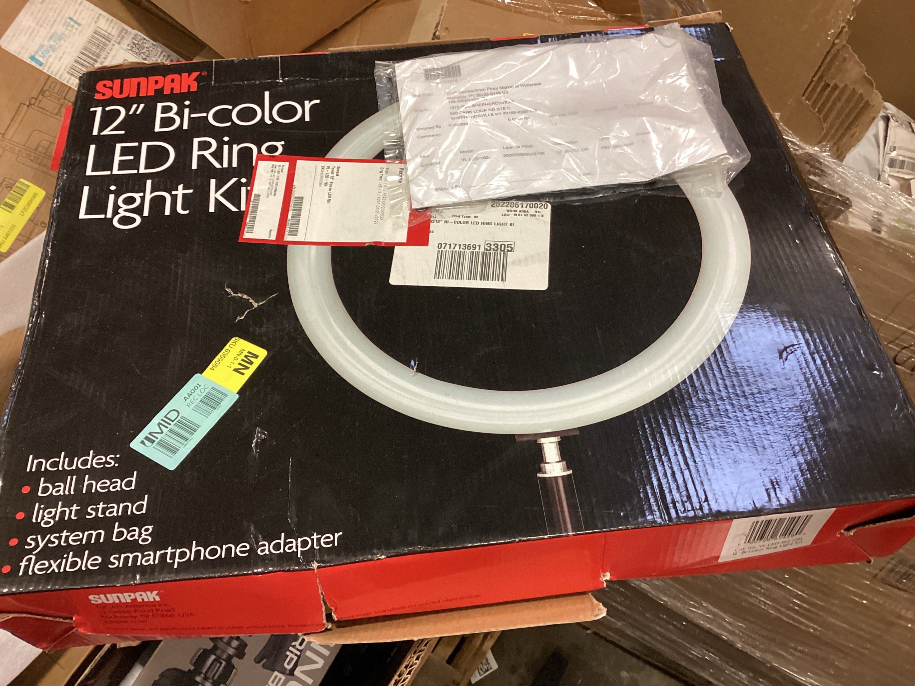 Sunpak - 12 Bicolor LED Ring Light Kit - Black