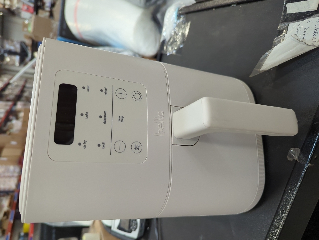 bella 4Qt Slim Air Fryer, Fits-anywhere™ Kitchenware, EverGood™ Ceramic Nonstick Coating, Adjustable Temperature, 6 Preset Cooking Options, 60 Min Auto Shutoff w Audible Tone, 3.3lb Capacity, Oatmilk