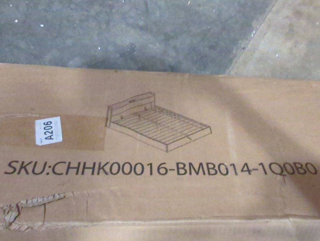 Queen Bed Frame with Charging Station Brown