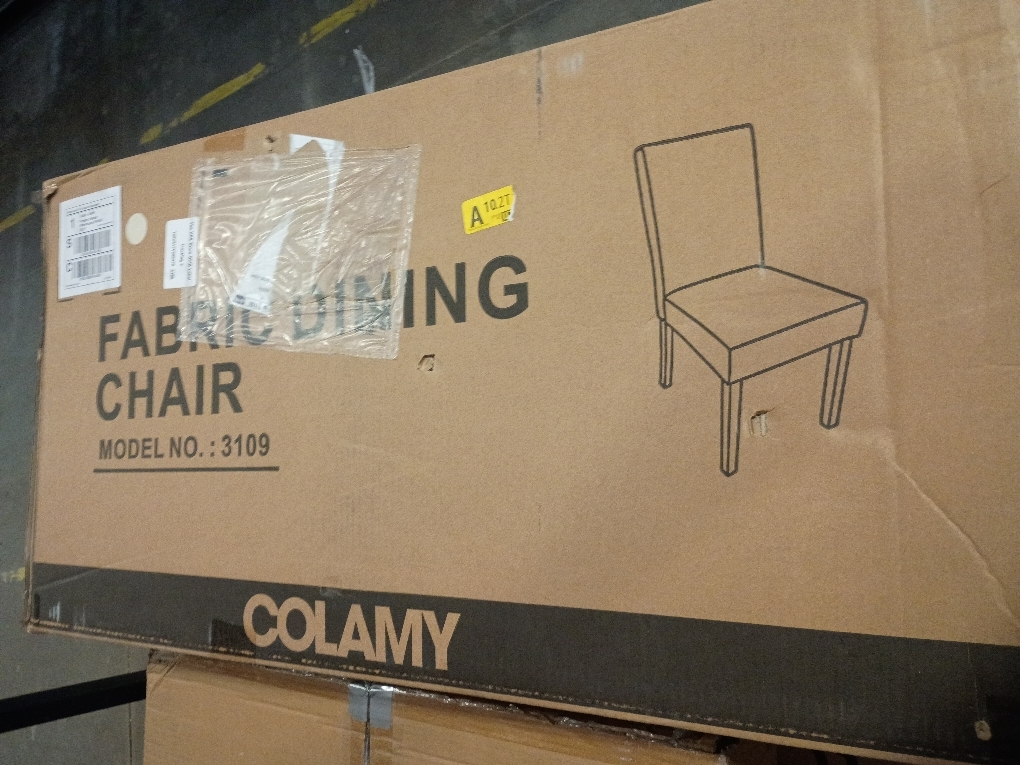 COLAMY Upholstered Parsons Dining Chairs Set of 2, Fabric Dining Room Kitchen Side Chair with Nailhead Trim and Wood Legs - Beige,No Table