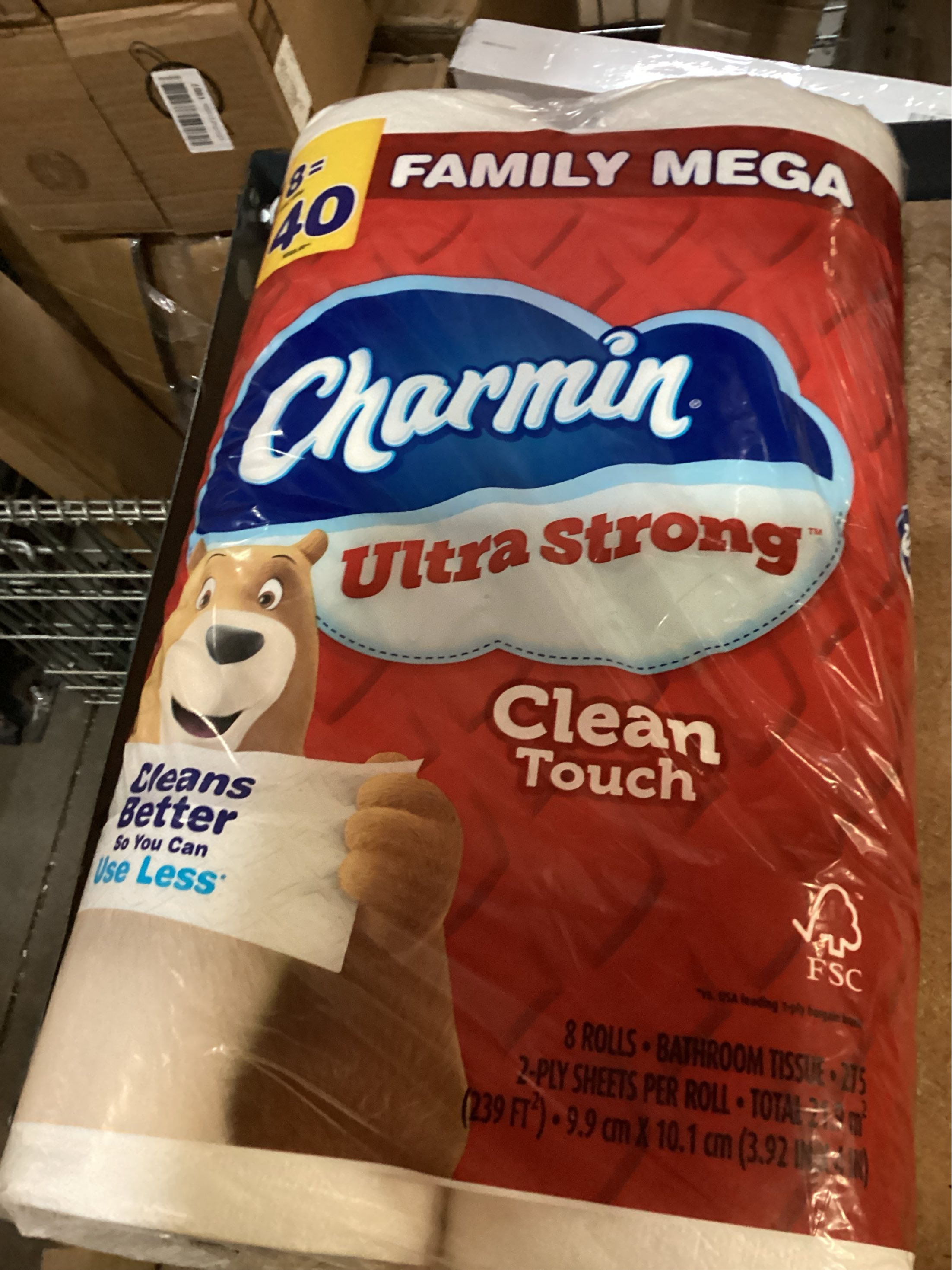 Charmin Ultra Strong Clean Touch Toilet Paper, 24 Family Mega Rolls = 120 Regular Rolls