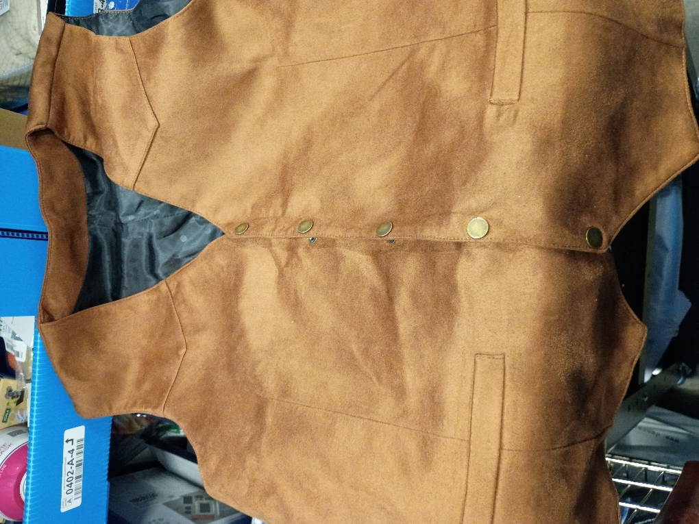 Men's Cowboy Suede Faux Leather Suit Vest Casual Western Cowhide Vest Vintage Slim Fit Waistcoat XL