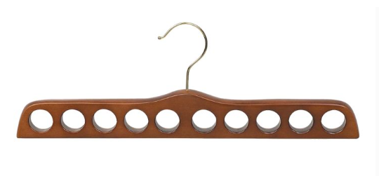 Walnut Wood Scarf Hanger W/ 10 Holes