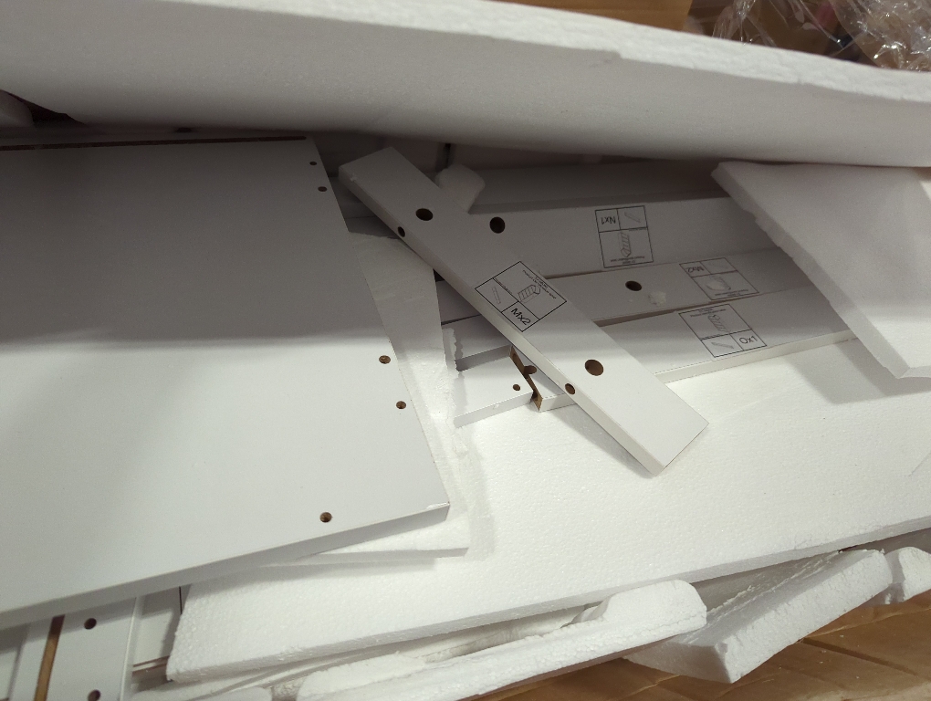 5 Tier White Shelves With Curved Top
