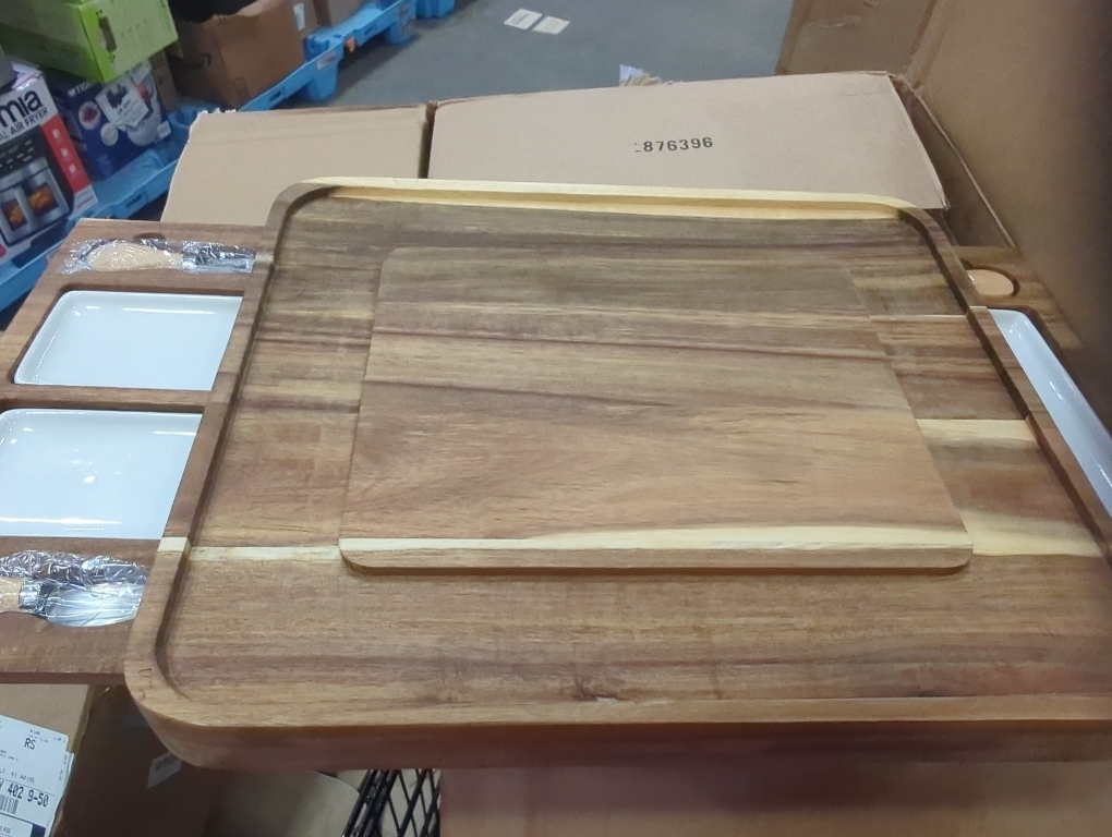 Upgraded Acacia Cheese Board Set, Square Shaped Charcuterie Set, Cheese Platter, Handcrafted Design and Stainless Steel Cutlery Set - Gift for Any Occasion No Engraving