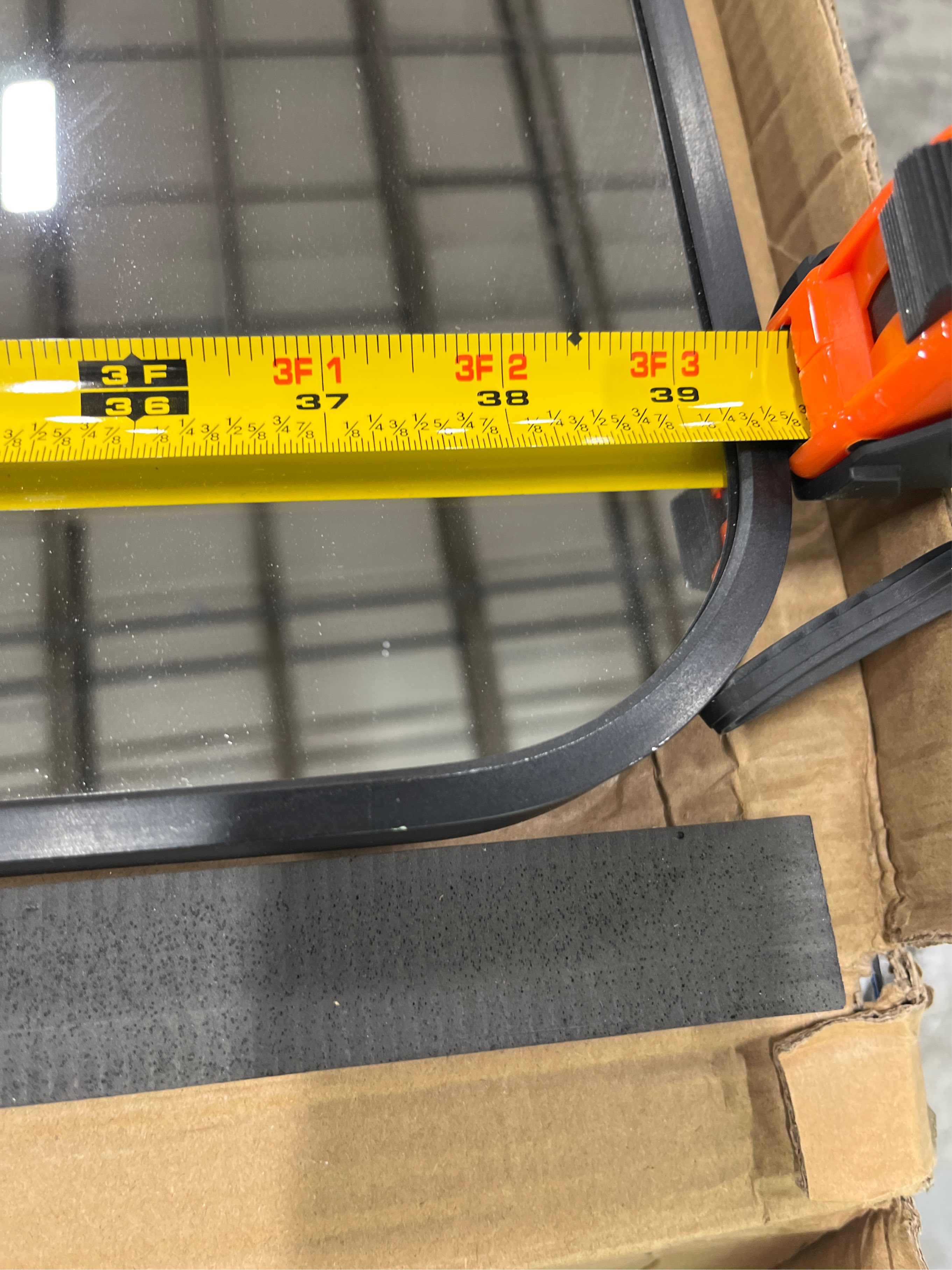 Bathroom Mirror, 48x36 inch Black Rectangle Wall Mirror, Metal Frame Rounded Corner Vanity Mirror, Large Wall Mounted Mirror for Over Sink Bedroom Living Room Horizontal Or Vertical Mounting