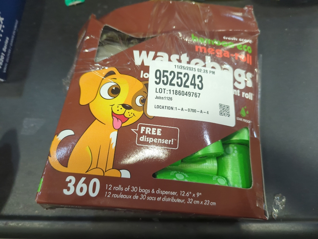 Set of  360 Petkin Bamboo Eco Mega-Roll Waste Bags -