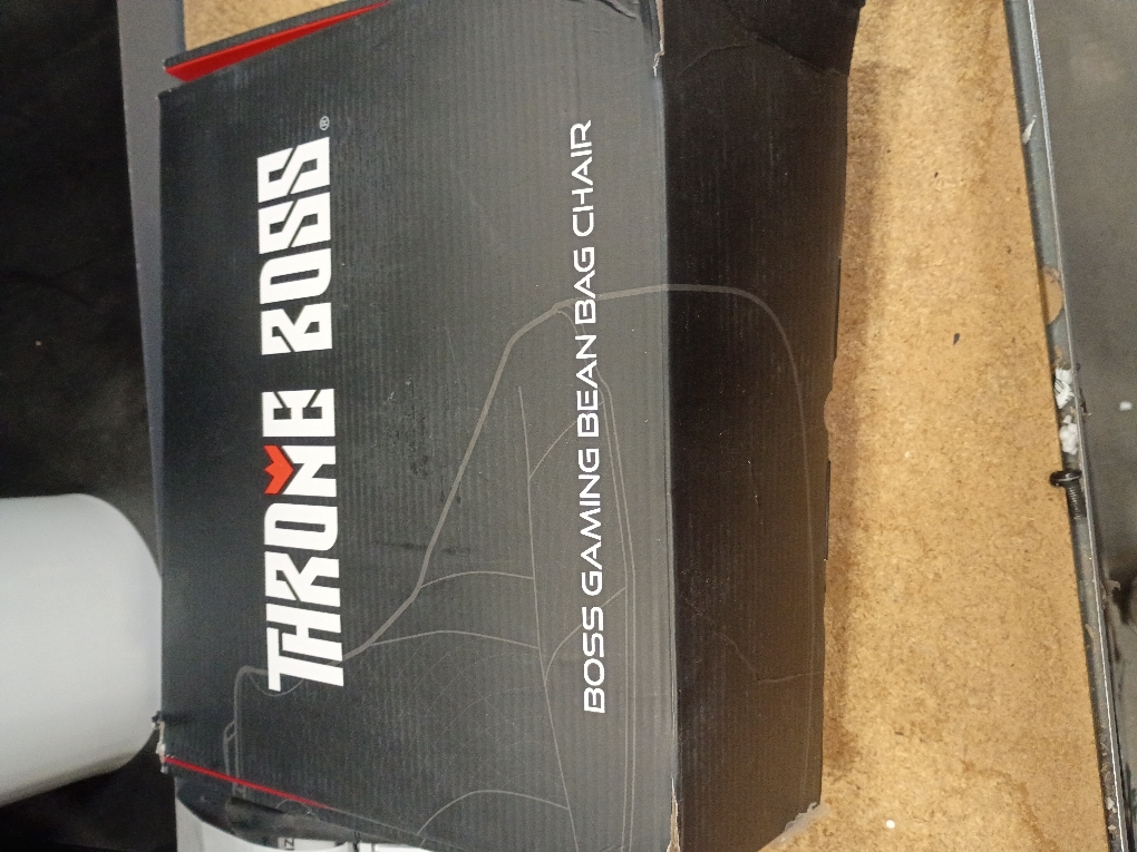 Throne Boss Gaming Bean Bag Chair Cover for Kids with High Back, Red – Floor Gaming Chair Cover, Easy to Clean Fabric, Large Side Pockets, Headphone Hanger, Requires 200 Liters Polystyrene Beans