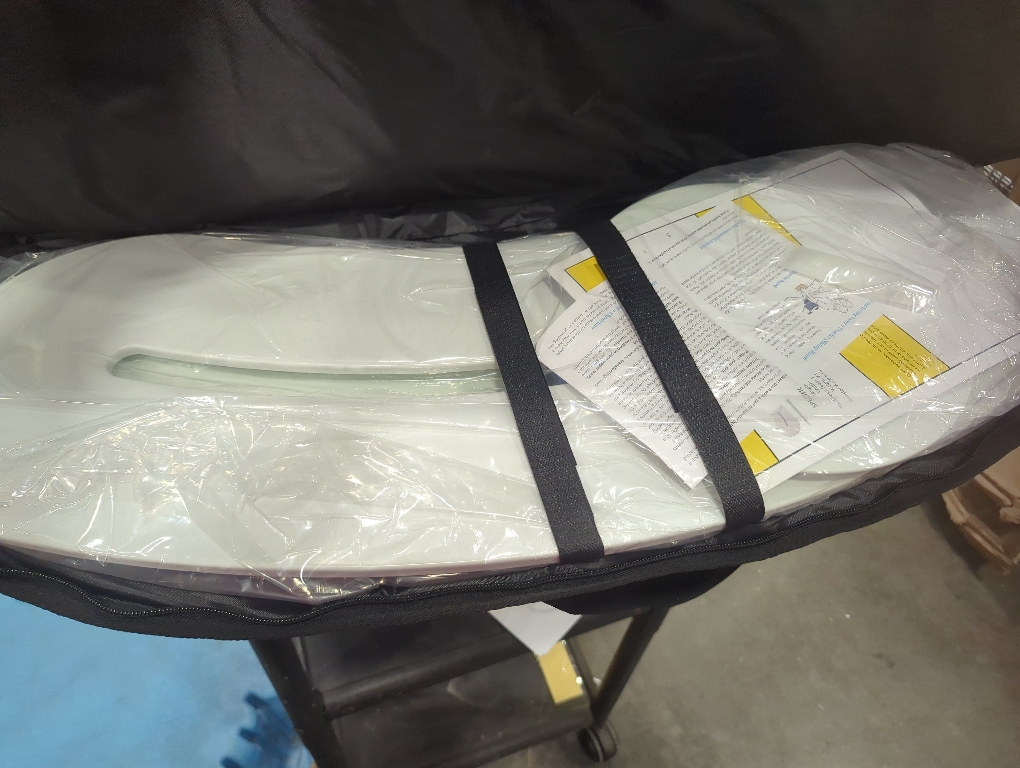 Crescent-Shaped Transfer Board with 360° Rotating Disk for Assisted Wheelchair Transfers, 400 lb Support