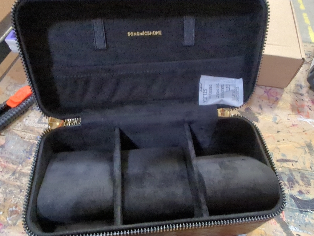 FRCOLOR Men Watch Travel Case Slot Portable Organizer for Wristwatches Storage Pouch for for Travel and Home Use