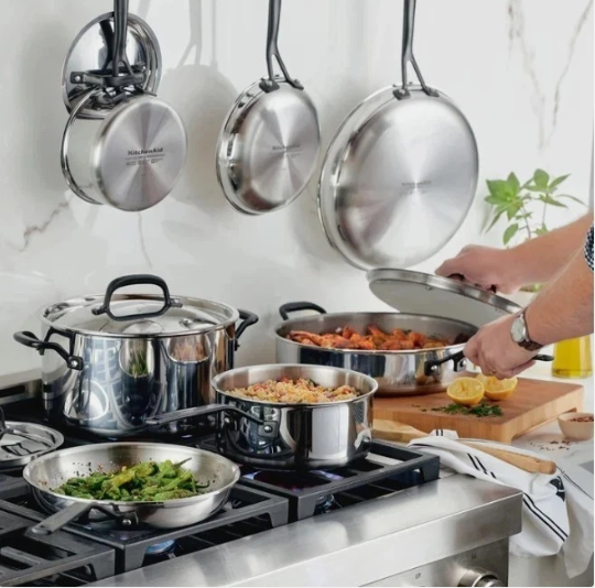 KitchenAid 11-piece 5-ply Clad Stainless Steel Cookware Set