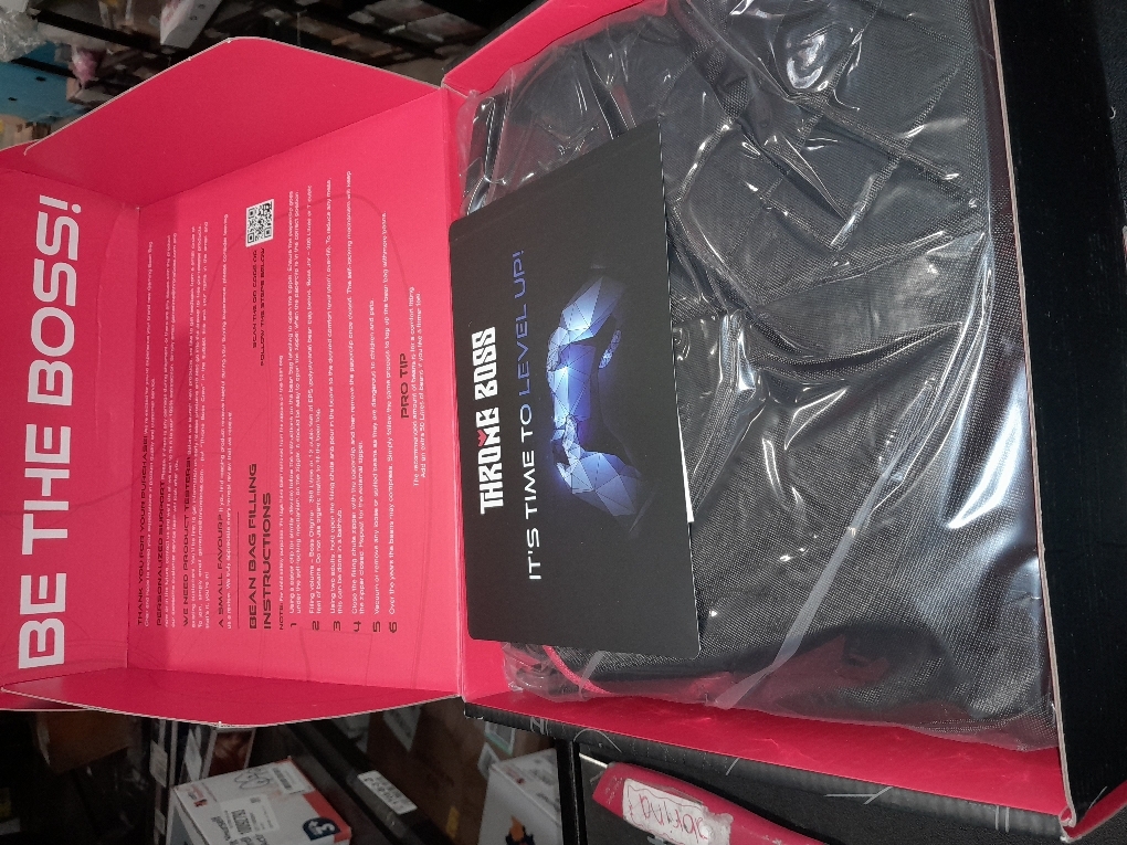 Throne Boss Gaming Bean Bag Chair Cover for Kids with High Back, Red – Floor Gaming Chair Cover, Easy to Clean Fabric, Large Side Pockets, Headphone Hanger, Requires 200 Liters Polystyrene Beans