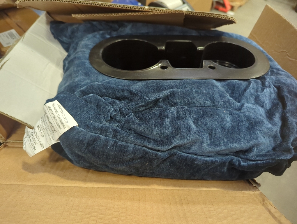 Color blue Couch Cup Holder Pillow, Couch Drinks Remotes Holder for Center of Couch, for Sofa, Bed, RV, Car