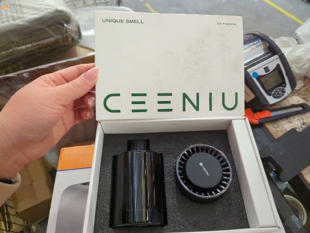 Ceeniu Large Car Air Freshener, 135ml Last 6 months, Auto ON/OFF, Multi-mode Adjustable, Long Lasting, Blue Ambiance Light, Natural French Fragrance, CF3 Car Fresheners Diffuser, Roman Holiday Scent