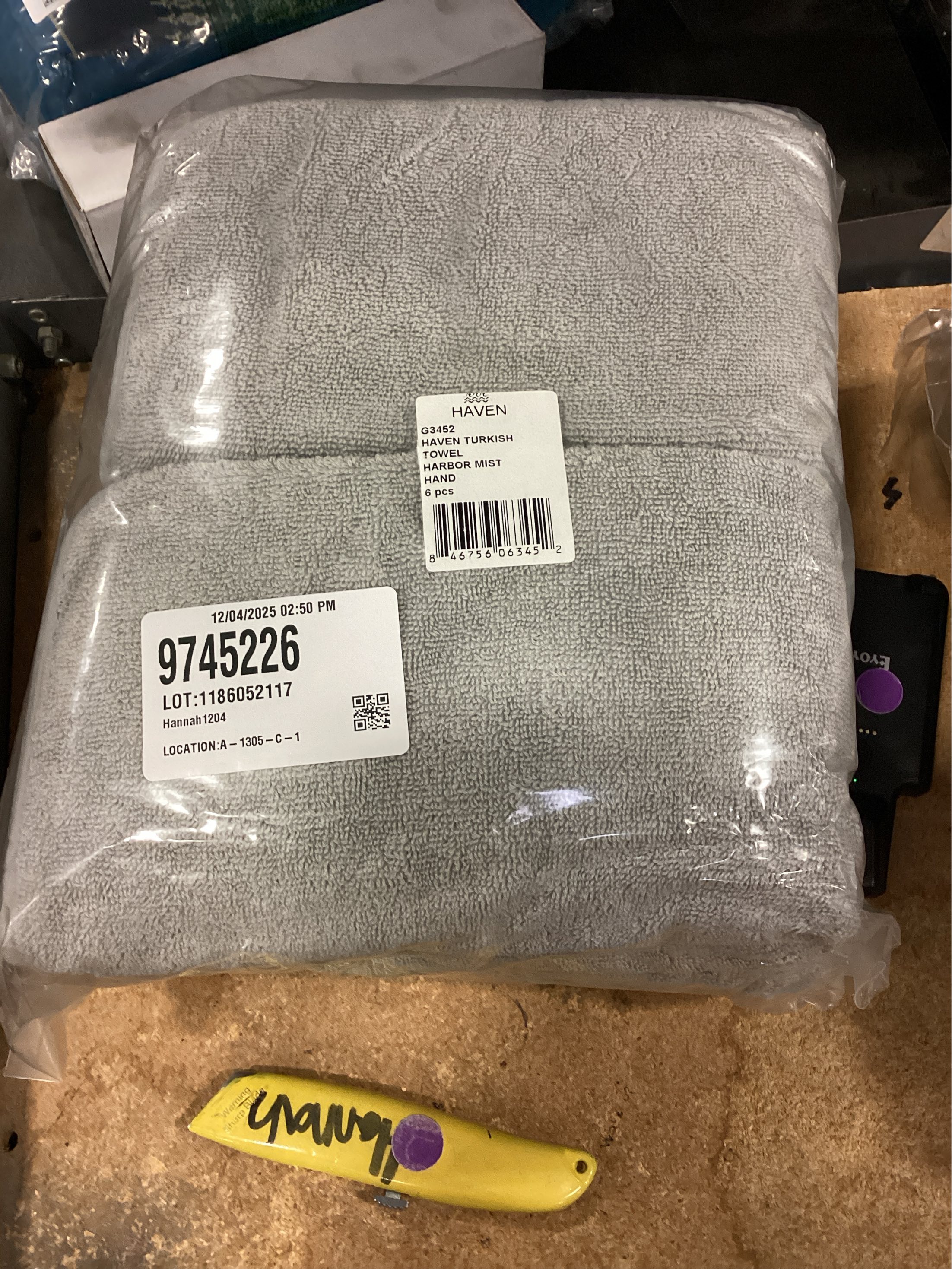 Haven Turkish Cotton Hand Towel in Harbor Mist Grey