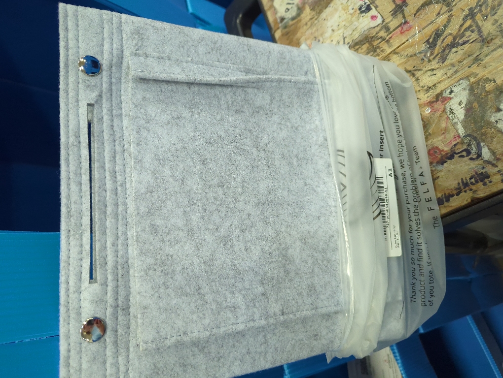 11 inch Soft Grey Felt Tote Organizer Insert for Purses, Backpacks, and Tall Totes