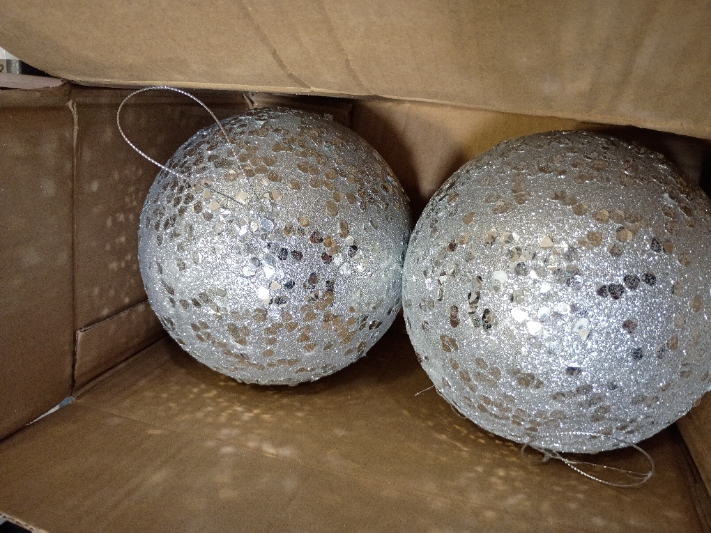 Vickerman 6 Silver Sequin Ball Ornament - 2 ball Shatterproof - Reliable and Ready to Hang - Silver Ornaments - Holiday Decor - Christmas Ornament