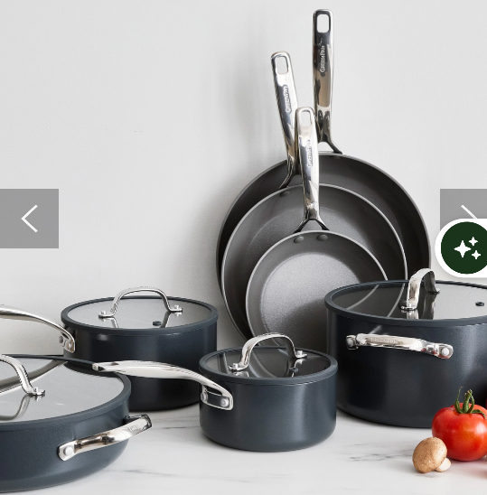 Eras Ceramic Nonstick 11-Piece Cookware Set | Slate