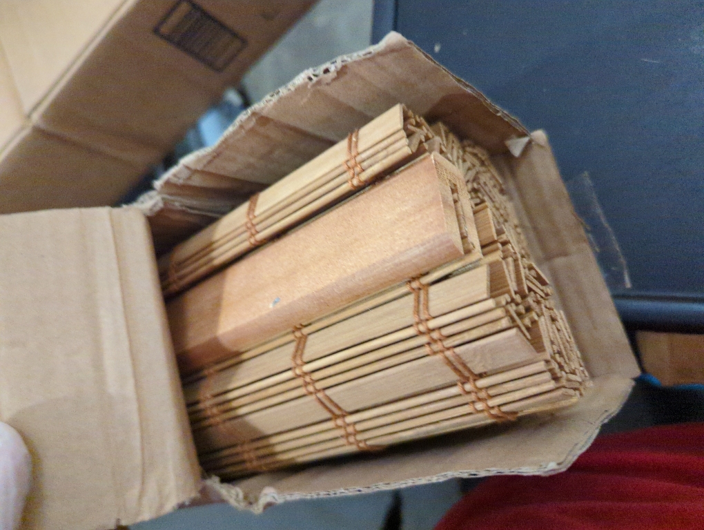 Premium True-to-Size Brown Squirrel Cordless Light Filtering Natural Woven Bamboo Roman Shade - 34.5 in. W X 74 in. H