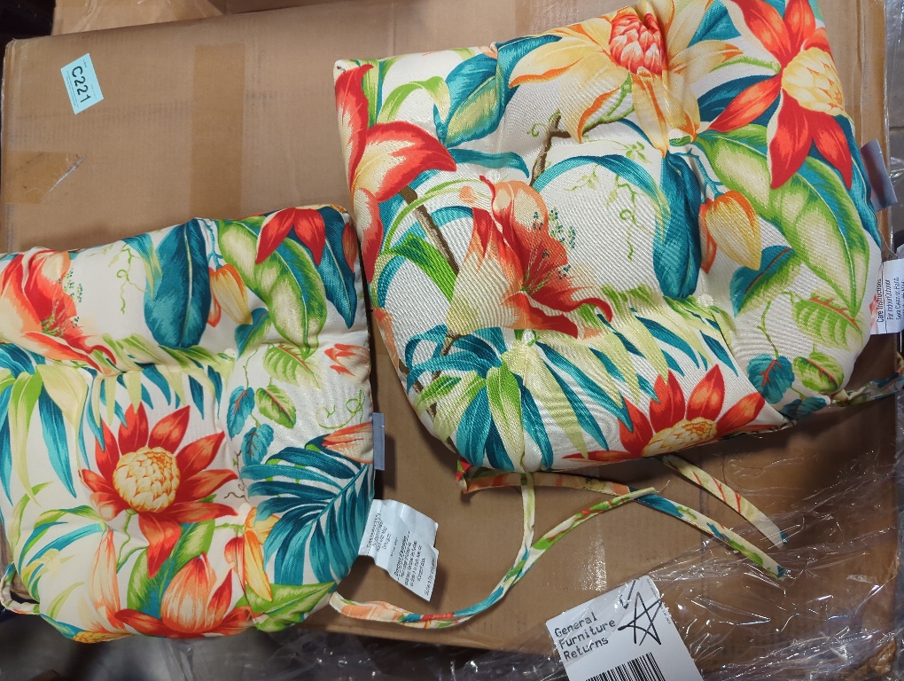 Outdoor Multi Color Flower Cushions 2pc