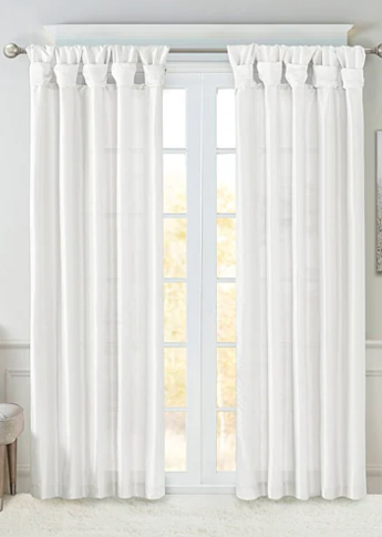 Madison Park Natalie Twisted Tab Light-Filtering Tab Top Single Curtain Panel